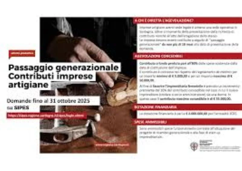 Passaggio genrazionale - contributi imprese artigiane